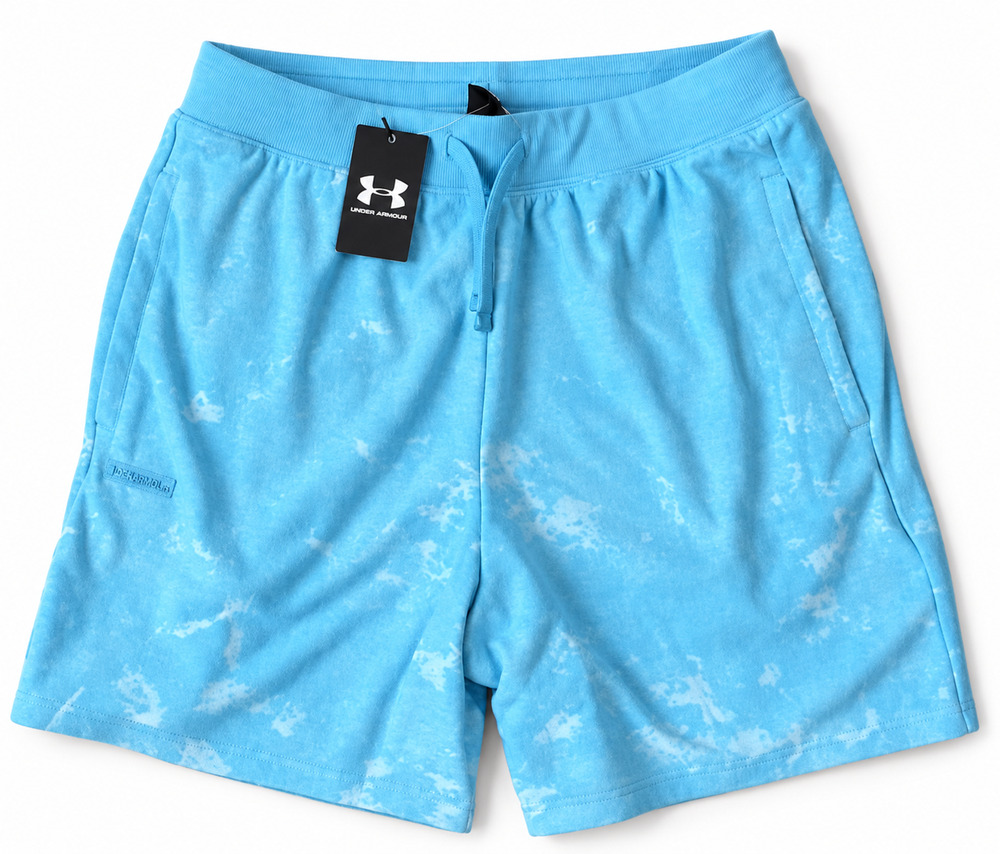 Under Armour Journey Terry Shorts Men's Size 3XL Camo Blue Athletic